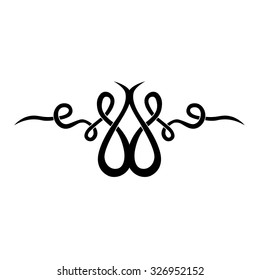 Tattoo tribal lower back vector design. Simple logo. Individual designer isolated element for decorating the body of women and girls waist, back and stomach and other body parts. Abstract illustration