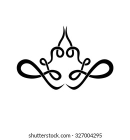 Tattoo tribal lower back vector design. Simple logo. Individual designer isolated element for decorating the body of women and girls waist, back and stomach and other body parts. Abstract illustration