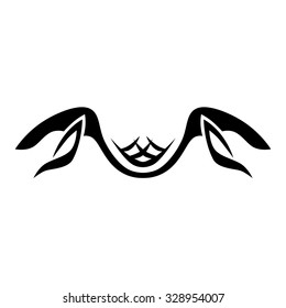 Tattoo tribal lower back vector design. Simple logo. Individual designer isolated element for decorating the body of women and girls waist, back and stomach and other body parts. Abstract illustration
