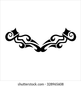 Tattoo tribal lower back vector design. Simple logo. Individual designer isolated element for decorating the body of women and girls waist, back and stomach and other body parts. Abstract illustration
