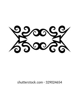Tattoo tribal lower back vector design. Simple logo. Individual designer isolated element for decorating the body of women and girls waist, back and stomach and other body parts. Abstract illustration
