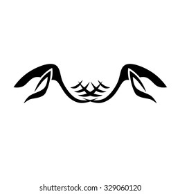 Tattoo tribal lower back vector design. Simple logo. Individual designer isolated element for decorating the body of women and girls waist, back and stomach and other body parts. Abstract illustration