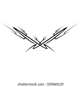 Tattoo tribal lower back vector design. Simple logo. Individual designer isolated element for decorating the body of women and girls waist, back and stomach and other body parts. Abstract illustration