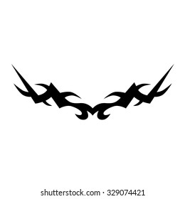 Tattoo tribal lower back vector design. Simple logo. Individual designer isolated element for decorating the body of women and girls waist, back and stomach and other body parts. Abstract illustration