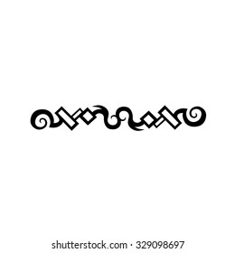 Tattoo tribal lower back vector design. Simple logo. Individual designer isolated element for decorating the body of women and girls waist, back and stomach and other body parts. Abstract illustration