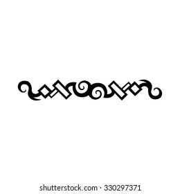 Tattoo tribal lower back vector design. Simple logo. Individual designer isolated element for decorating the body of women and girls waist, back and stomach and other body parts. Abstract illustration