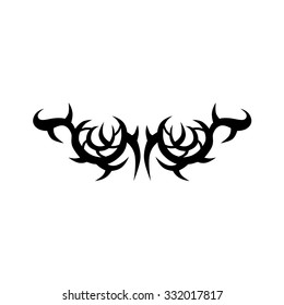 Tattoo tribal lower back vector design. Simple logo. Individual designer isolated element for decorating the body of women and girls waist, back and stomach and other body parts. Abstract illustration