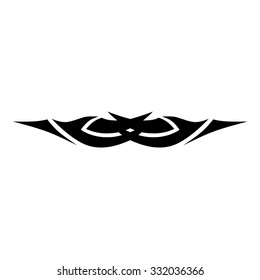 Tattoo tribal lower back vector design. Simple logo. Individual designer isolated element for decorating the body of women and girls waist, back and stomach and other body parts. Abstract illustration