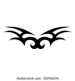 Tattoo tribal lower back vector design. Simple logo. Individual designer isolated element for decorating the body of women and girls waist, back and stomach and other body parts. Abstract illustration