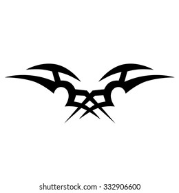 Tattoo tribal lower back vector design. Simple logo. Individual designer isolated element for decorating the body of women and girls waist, back and stomach and other body parts. Abstract illustration