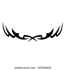 Tattoo tribal lower back vector design. Simple logo. Individual designer isolated element for decorating the body of women and girls waist, back and stomach and other body parts. Abstract illustration