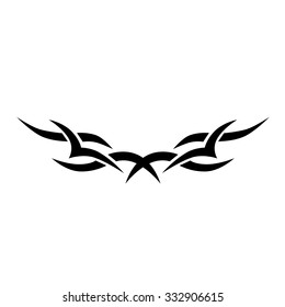 Tattoo tribal lower back vector design. Simple logo. Individual designer isolated element for decorating the body of women and girls waist, back and stomach and other body parts. Abstract illustration