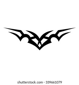 Tattoo tribal lower back vector design. Simple logo. Individual designer isolated element for decorating the body of women and girls waist, back and stomach and other body parts. Abstract illustration