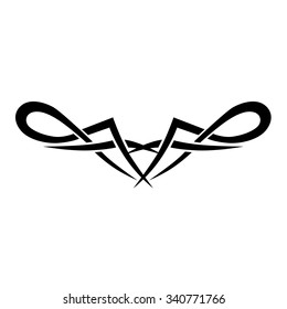 Tattoo tribal lower back vector design. Simple logo. Individual designer isolated element for decorating the body of women and girls waist, back and stomach and other body parts. Abstract illustration