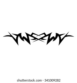 Tattoo tribal lower back vector design. Simple logo. Individual designer isolated element for decorating the body of women and girls waist, back and stomach and other body parts. Abstract illustration