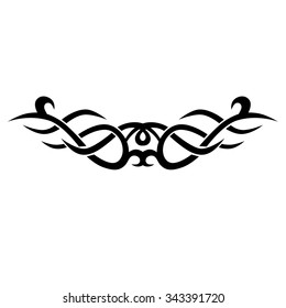 Tattoo tribal lower back vector design. Simple logo. Individual designer isolated element for decorating the body of women and girls waist, back and stomach and other body parts. Abstract illustration