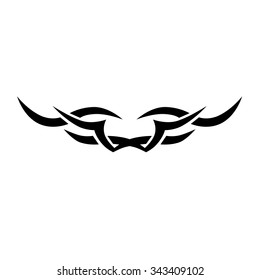 Tattoo tribal lower back vector design. Simple logo. Individual designer isolated element for decorating the body of women and girls waist, back and stomach and other body parts. Abstract illustration