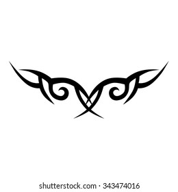 Tattoo tribal lower back vector design. Simple logo. Individual designer isolated element for decorating the body of women and girls waist, back and stomach and other body parts. Abstract illustration
