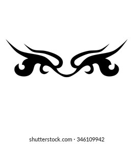 Tattoo tribal lower back vector design. Simple logo. Individual designer isolated element for decorating the body of women and girls waist, back and stomach and other body parts. Abstract illustration