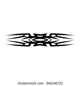 Tattoo tribal lower back vector design. Simple logo. Individual designer isolated element for decorating the body of women and girls waist, back and stomach and other body parts. Abstract illustration