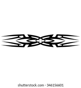 Tattoo tribal lower back vector design. Simple logo. Individual designer isolated element for decorating the body of women and girls waist, back and stomach and other body parts. Abstract illustration