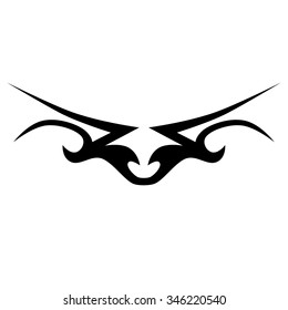 Tattoo tribal lower back vector design. Simple logo. Individual designer isolated element for decorating the body of women and girls waist, back and stomach and other body parts. Abstract illustration