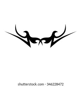 Tattoo tribal lower back vector design. Simple logo. Individual designer isolated element for decorating the body of women and girls waist, back and stomach and other body parts. Abstract illustration