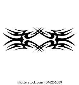Tattoo tribal lower back vector design. Simple logo. Individual designer isolated element for decorating the body of women and girls waist, back and stomach and other body parts. Abstract illustration
