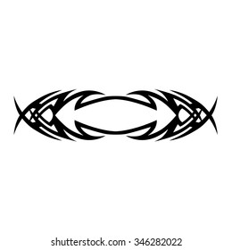 Tattoo tribal lower back vector design. Simple logo. Individual designer isolated element for decorating the body of women and girls waist, back and stomach and other body parts. Abstract illustration