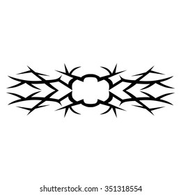 Tattoo tribal lower back vector design. Simple logo. Individual designer isolated element for decorating the body of women and girls waist, back and stomach and other body parts. Abstract illustration