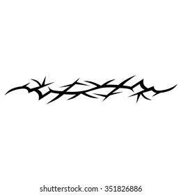 Tattoo tribal lower back vector design. Simple logo. Individual designer isolated element for decorating the body of women and girls waist, back and stomach and other body parts. Abstract illustration