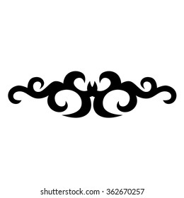 Tattoo tribal lower back vector design. Simple logo. Individual designer isolated element for decorating the body of women and girls waist, back and stomach and other body parts. Abstract illustration
