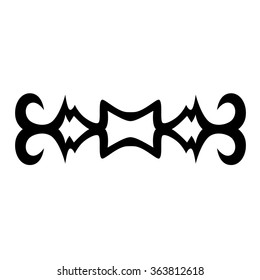 Tattoo tribal lower back vector design. Simple logo. Individual designer isolated element for decorating the body of women and girls waist, back and stomach and other body parts. Abstract illustration