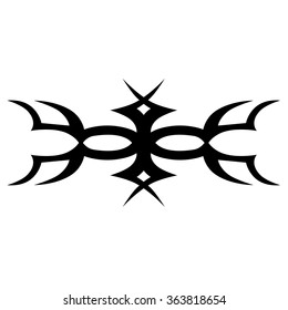 Tattoo tribal lower back vector design. Simple logo. Individual designer isolated element for decorating the body of women and girls waist, back and stomach and other body parts. Abstract illustration
