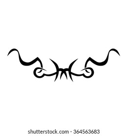 Tattoo tribal lower back vector design. Simple logo. Individual designer isolated element for decorating the body of women and girls waist, back and stomach and other body parts. Abstract illustration