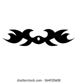 Tattoo tribal lower back vector design. Simple logo. Individual designer isolated element for decorating the body of women and girls waist, back and stomach and other body parts. Abstract illustration