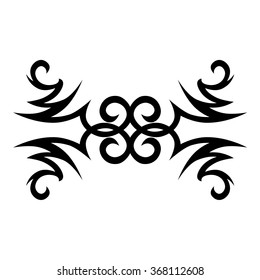 Tattoo tribal lower back vector design. Simple logo. Individual designer isolated element for decorating the body of women and girls waist, back and stomach and other body parts. Abstract illustration