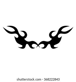 Tattoo tribal lower back vector design. Simple logo. Individual designer isolated element for decorating the body of women and girls waist, back and stomach and other body parts. Abstract illustration