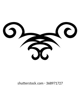 Tattoo tribal lower back vector design. Simple logo. Individual designer isolated element for decorating the body of women and girls waist, back and stomach and other body parts. Abstract illustration