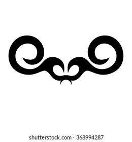 Tattoo tribal lower back vector design. Simple logo. Individual designer isolated element for decorating the body of women and girls waist, back and stomach and other body parts. Abstract illustration