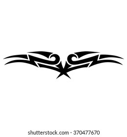 Tattoo tribal lower back vector design. Simple logo. Individual designer isolated element for decorating the body of women and girls waist, back and stomach and other body parts. Abstract illustration