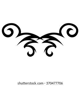 Tattoo tribal lower back vector design. Simple logo. Individual designer isolated element for decorating the body of women and girls waist, back and stomach and other body parts. Abstract illustration