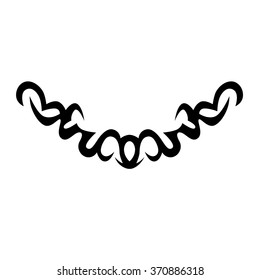 Tattoo tribal lower back vector design. Simple logo. Individual designer isolated element for decorating the body of women and girls waist, back and stomach and other body parts. Abstract illustration