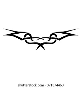 Tattoo tribal lower back vector design. Simple logo. Individual designer isolated element for decorating the body of women and girls waist, back and stomach and other body parts. Abstract illustration