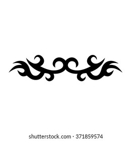 Tattoo tribal lower back vector design. Simple logo. Individual designer isolated element for decorating the body of women and girls waist, back and stomach and other body parts. Abstract illustration