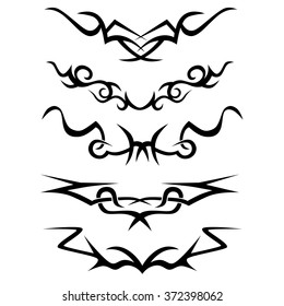 Tattoo tribal lower back vector design. Simple logo. Individual designer isolated element for decorating the body of women and girls waist, back and stomach and other body parts. Abstract illustration