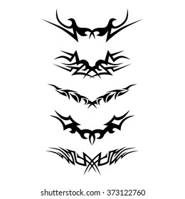 Tattoo tribal lower back vector design. Simple logo. Individual designer isolated element for decorating the body of women and girls waist, back and stomach and other body parts. Abstract illustration