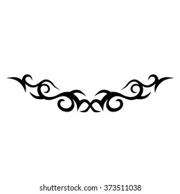Tattoo tribal lower back vector design. Simple logo. Individual designer isolated element for decorating the body of women and girls waist, back and stomach and other body parts. Abstract illustration