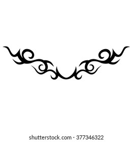 Tattoo tribal lower back vector design. Simple logo. Individual designer isolated element for decorating the body of women and girls waist, back and stomach and other body parts. Abstract illustration