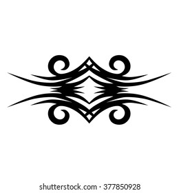 Tattoo tribal lower back vector design. Simple logo. Individual designer isolated element for decorating the body of women and girls waist, back and stomach and other body parts. Abstract illustration